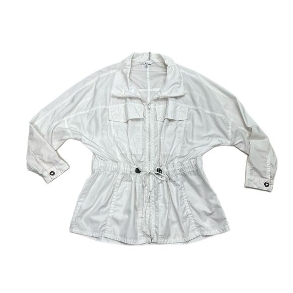 Cabi Jacket Womens L White Lightweight Pockets Active Zip Up Gorpcore Vented - Picture 1 of 12